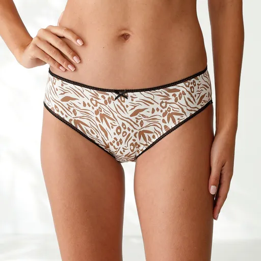 Set de 4 chiloți midi cu imprimare de blană de animale