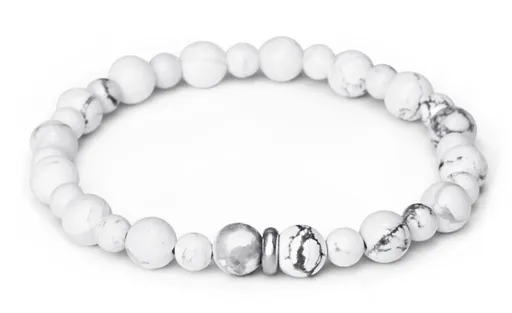 Agato Brățară din mărgele de howlit alb MINK156/17