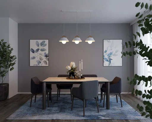 Lustra ELTAP, Almitara, 110x30x110 cm, 3xE27, 15W, otel/PVC, alb/maro