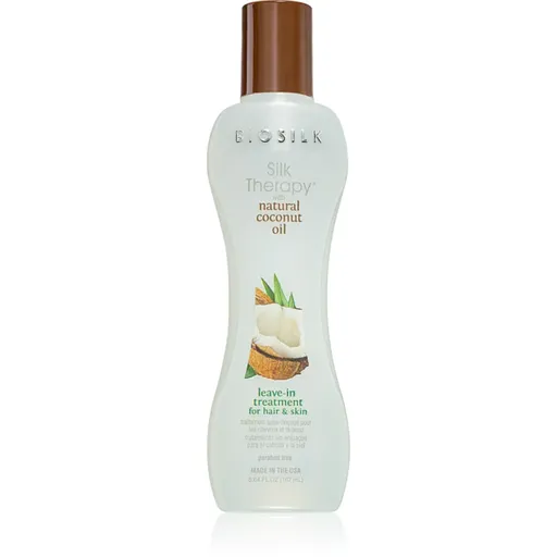 Biosilk Silk Therapy Natural Coconut Oil tratament de hidratare fara clatire de par si de corp 167 ml