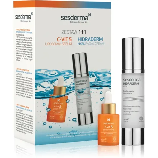Sesderma Set C-Vit 5 + Hidraderm Hyal set cadou pentru luminozitate si hidratare 2 buc