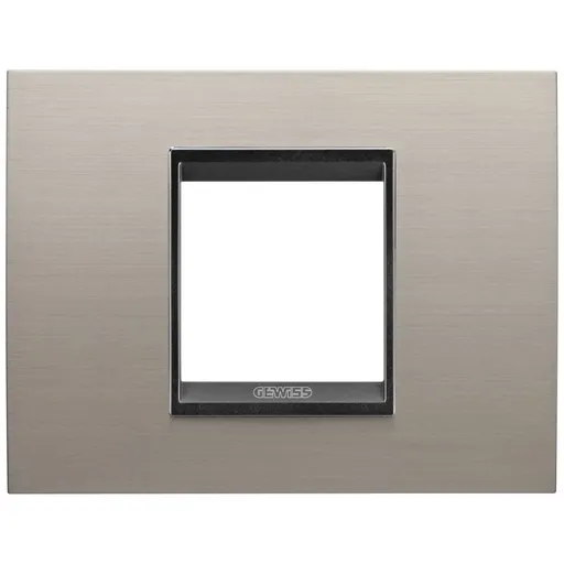 Rama ornament metal 2 module Gewiss Chorus Lux GW16202WS, aluminiu lavy