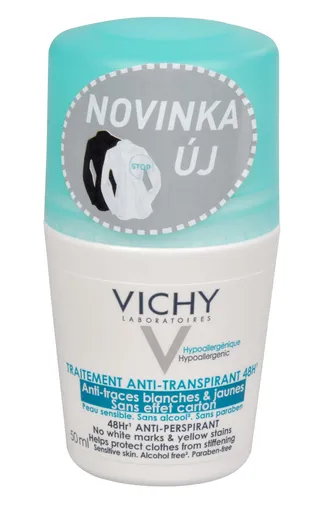 Vichy 48 de ore antiperspirant roll-on împotriva petelor albe și galbene 50 ml