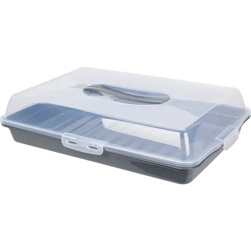 Tavă de servit cu capac EH 44 x 31 x 10 cm, gri, gri
