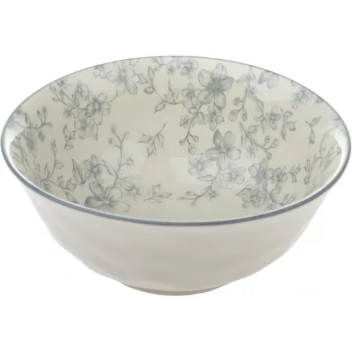 Bol de servire din ceramică Flori delicate 20 cm, gri, gri