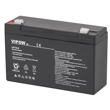 Acumulator gel plumb Vipow 6 V / 12 Ah BAT0201
