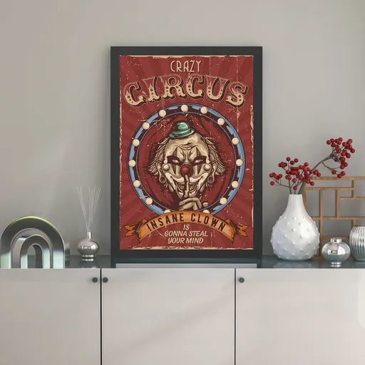 Tablou decorativ, Crazy Circus (55 x 75), Polistiren, Multicolor