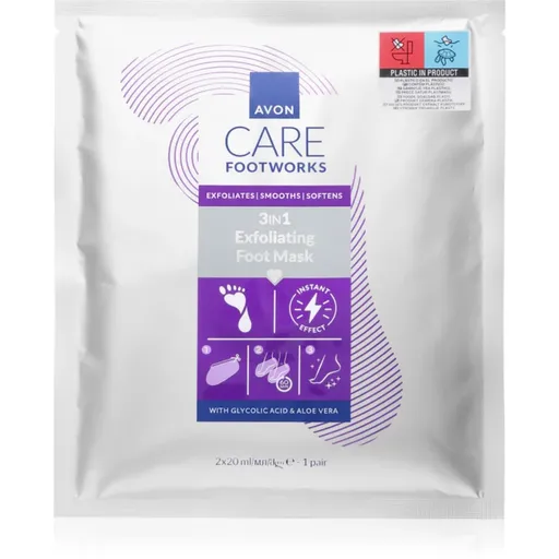 Avon Care Footworks mască regeneratoare pentru picioare și unghii 3 in 1 2x20 ml