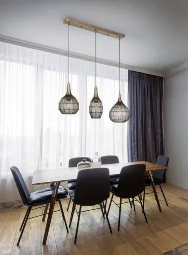 Lustra Soraya, TRIO, 80x26x150 cm, 10W, 3x E27, metal, bronz antic