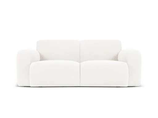 Canapea 2 locuri, Molino-101, Micadoni Home, 170x95x72 cm, tesatura boucle, alb