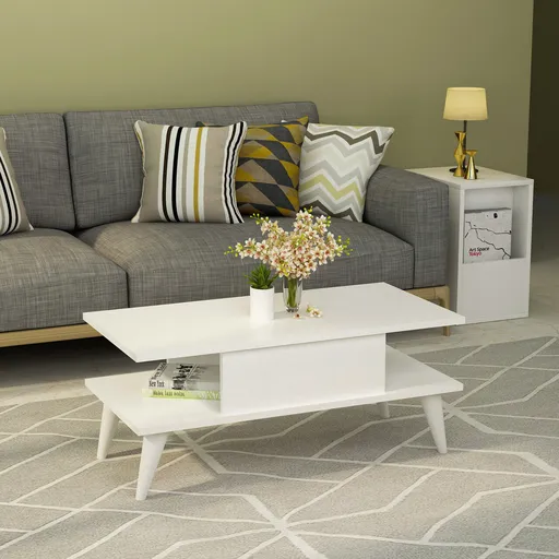 Masuta de cafea, Hanah Home, Beta, 90x40x45 cm, Alb