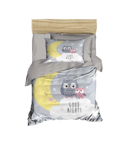 Lenjerie de pat pentru copii, L'essentiel Maison, PH128, Gri / Albastru / Alb