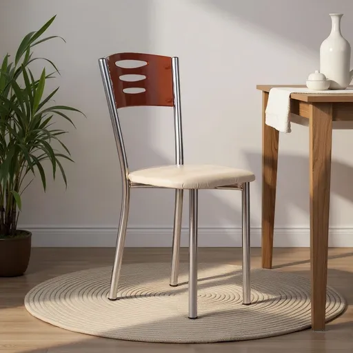 Set scaune 2 piese, Hanah Home, Polo, Metal, Maro / Crom