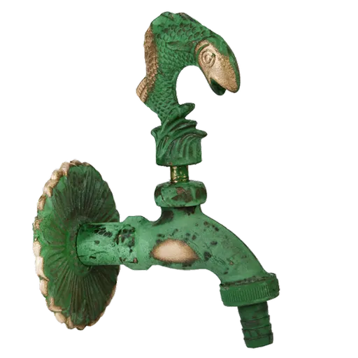 Robinet decorativ 1/2", dublu serviciu din alama si finisaj Peste, culoare verde antic