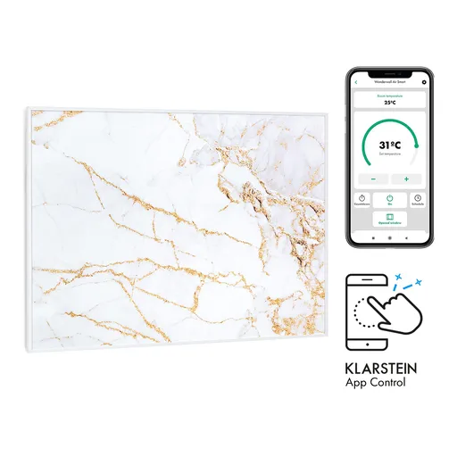 Klarstein Wonderwall Air Art Smart, încălzitor cu infraroșu, 80 x 60 cm, 500 W, aplicație, marmură