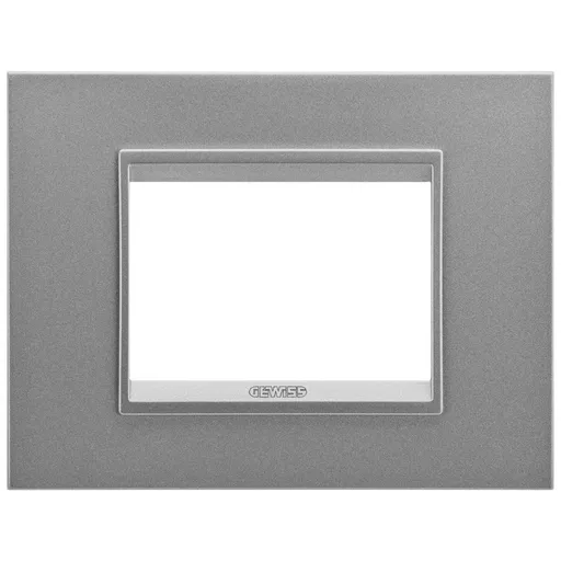 Rama ornament 3 module metal Gewiss Chorus Lux GW16203XA, monocrom aluminiu