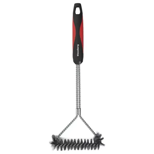 Perie de curatat grataruul Klausberg KB 7898, 41,5 cm, Orificiu de agatat, Otel inoxidabil, Negru/Rosu
