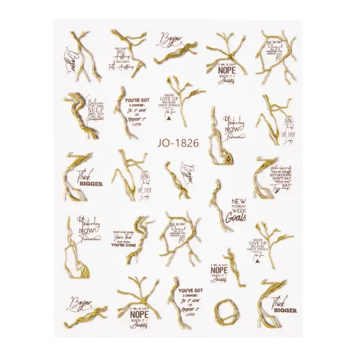 Abtibild unghii 3D JO-1826 Gold Oranjollie