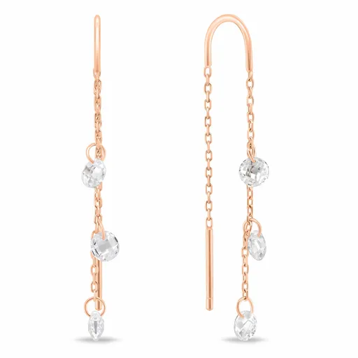 Brilio Silver Cercei bronz din lanț cu zircon EA895R