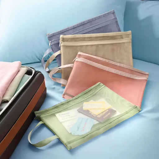 4 genți cu fermoar cu două straturi