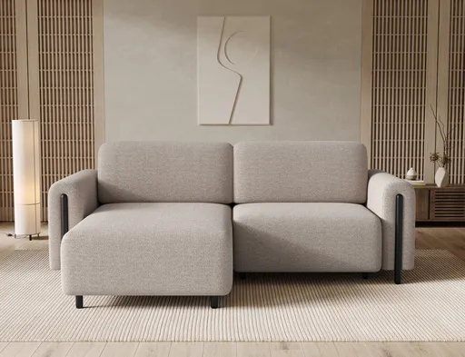 Coltar extensibil stanga 3 locuri ELTAP, LT-BL-18ROY, Acossta, 244x154x95 cm, lemn/poliester, bej/negru