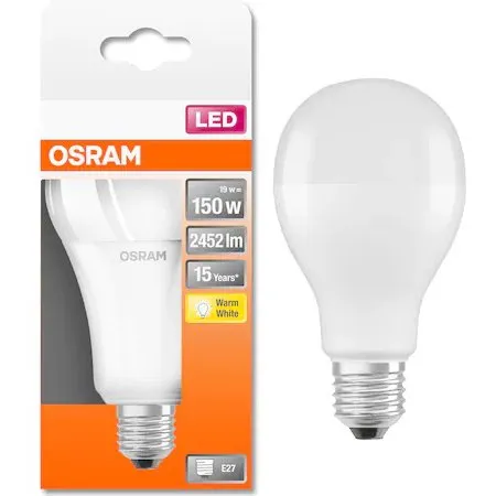 Bec LED Osram LED STAR FR A150 E27, 19W (150W), 2452 lm, lumina calda (2700K) 4058075245976