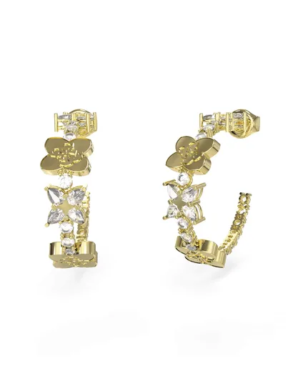 Guess Cercei rotunzi placați cu aur cu trifoi cu patru foi Wild Flower JUBE05505JWYGT/U
