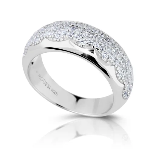 Modesi Inel strălucitor din argint cu pietre de zircon cubic M01611 56 mm