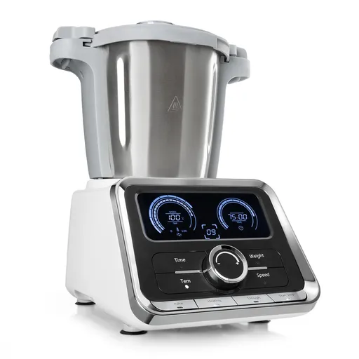 Klarstein GRANDPRIX, robot de bucătărie, 500W / 1000 W, 2.5 L, vas de amestecare din oțel inoxidabil, culoare albă