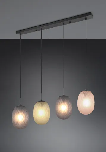 Lustra Facette, TRIO, 117x17.5x150 cm, 25W, 4x E27, metal, multicolor