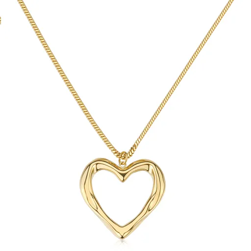 S'Agapõ Colier romantic placat cu aur cu inimă Emotion SMO02