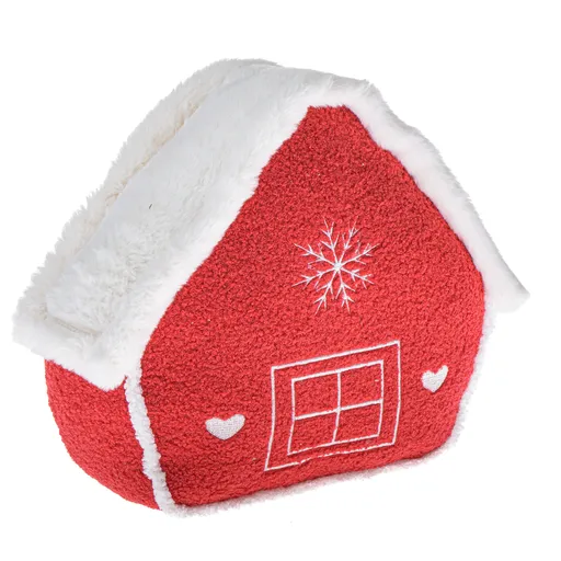 Decorațiuni de Crăciun Căsuță din material textilroșie, 26 x 30 x 10 cm, roșu