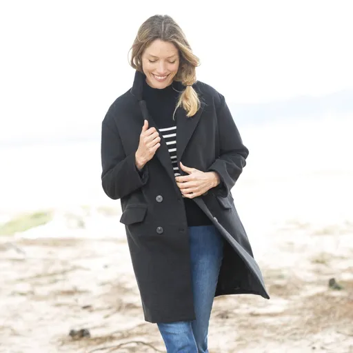 Palton cu guler de costum și închidere la două rânduri de nasturi