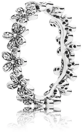 Pandora Inel strălucitor cu părăluțe (Bellis perennis) 190934CZ 52 mm
