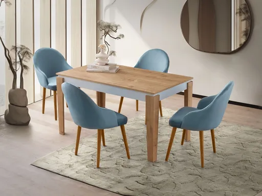 Masa, Hanah Home, Asos, 140x75x80 cm, Stejar / Alb