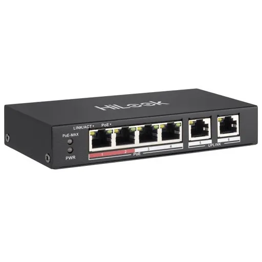 Switch de retea PoE HiLook NS-0106P-35, 4 porturi POE si 2 UpLink