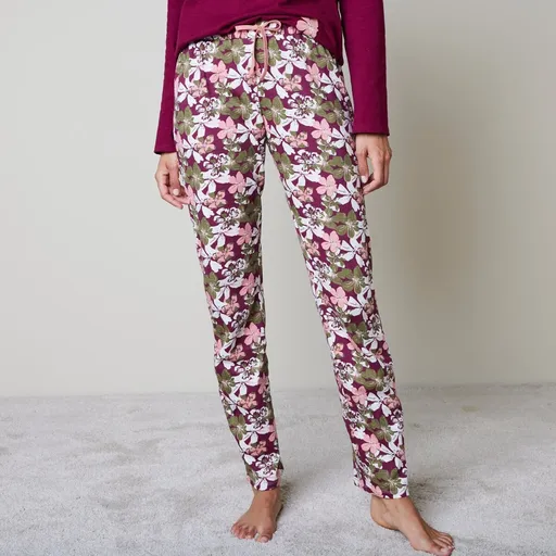 Pantaloni de pijama cu imprimeu floral peste tot