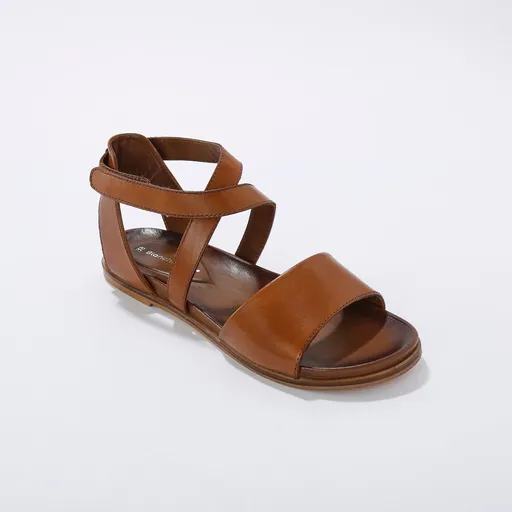 Sandale cu curele velcro, din piele cu certificat LWG