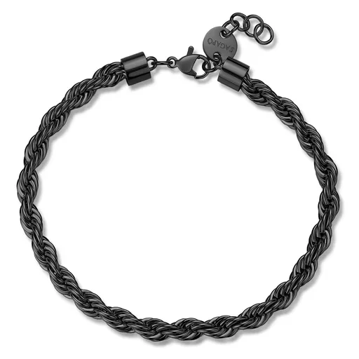 S'Agapõ Brățară neagră din oțel Valis Ripple SRP94