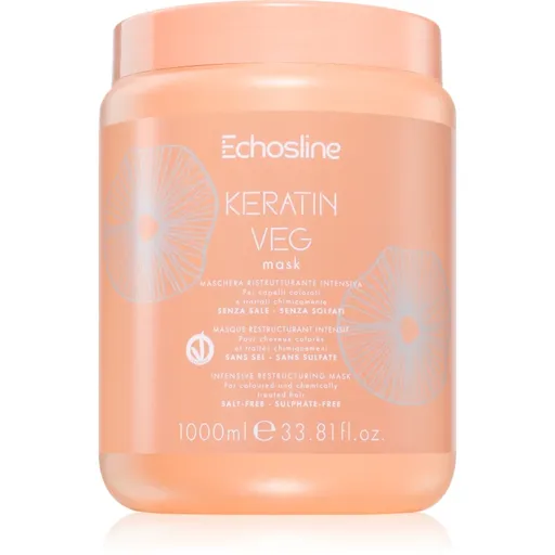 Echosline Keratin veg Mask Mască intens nutritivă pentru păr uscat și poros cu aminoacizi 1000 ml