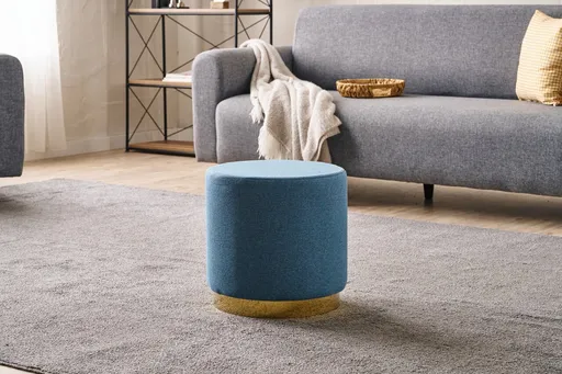 Taburet, Atelier del Sofa, 825BLC5127, Lemn, Albastru