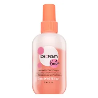Inebrya Ice Cream Keratin Bi-Phase Conditioner balsam fără clatire cu keratină 200 ml