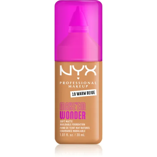 NYX Professional Makeup Make ‘Em Wonder make-up usor matifiant culoare 19 Warm Beige 30 ml
