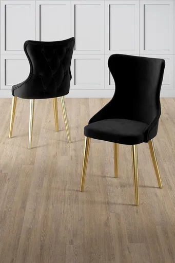 Set scaune 6 piese, Hanah Home, Alpa, Negru