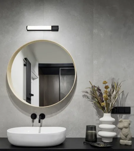 Aplica de perete Piera, TRIO, 41.5x5.5 cm, 8W, 1x SMD, plastic, negru mat/alb