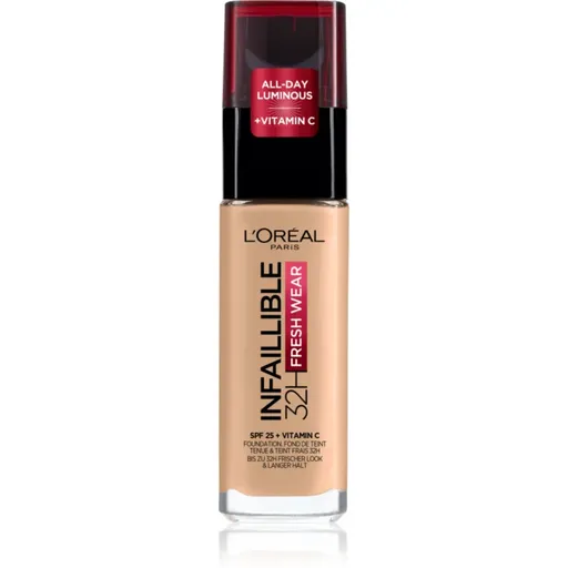 L’Oréal Paris Infaillible 32H Fresh Wear fard lichid de lunga durata culoare 120 WARM DORE 30 ml