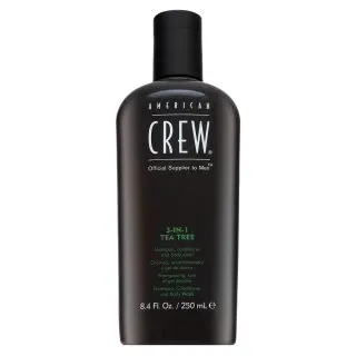 American Crew 3-in-1 Tea Tree șampon, balsam și un gel de duș pentru folosirea zilnică 250 ml
