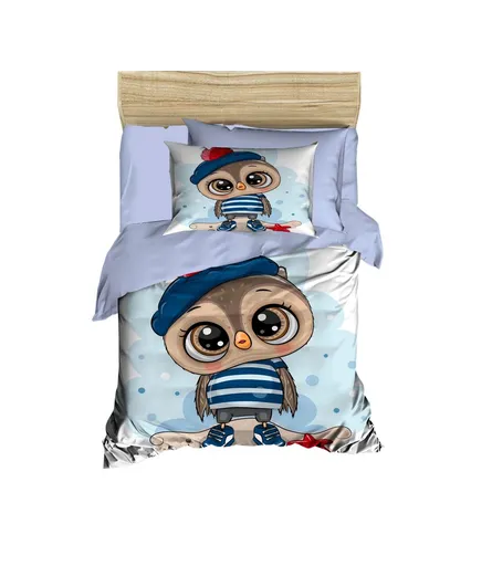 Lenjerie de pat pentru copii, L'essentiel Maison, PH181, Liliac / Albastru / Maro