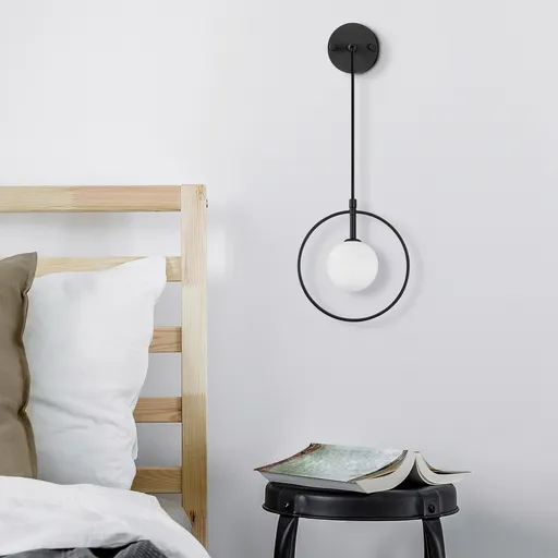 Aplica de perete, Opviq, 942FLG2105, Alb/Negru