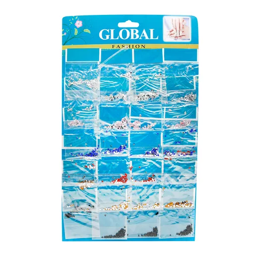 Set 24 buc cristale unghii, triunghiuri, Multicolor